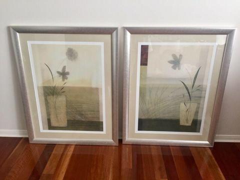 Ex display home modern contemporary glass framed wall prints