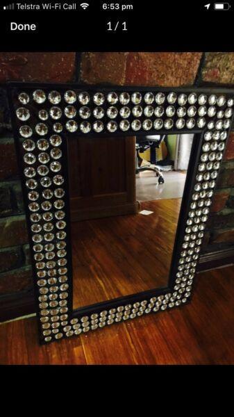 Glamorous glass bead mirror