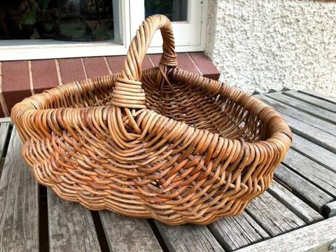 Large wicker woven basket - fruit or decoration