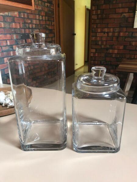 Large glass storage / decorative jars