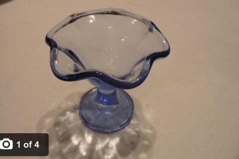 Lovely decorative cobalt blue glass bowl lolly sweet vase Italian