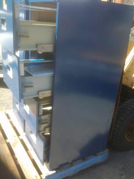 4 drawer steel filing cabinet blue