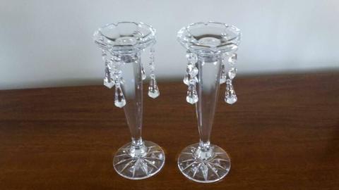 Crystal Candle Stick Holders x2