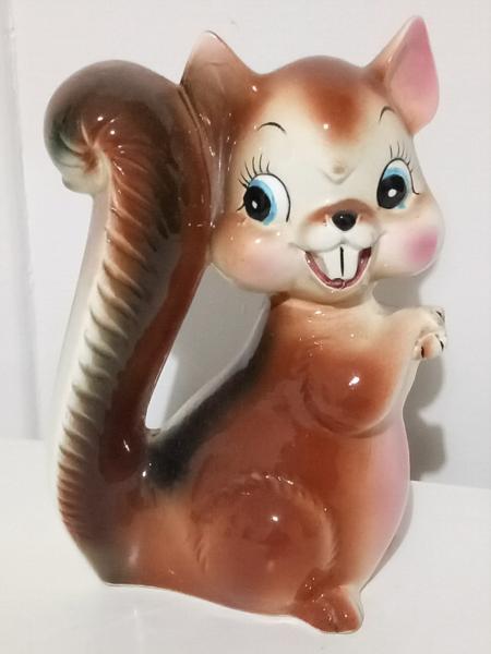 Large, vintage ceramic squirrel ornament