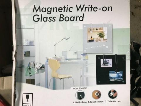 Magnetic write on glass board