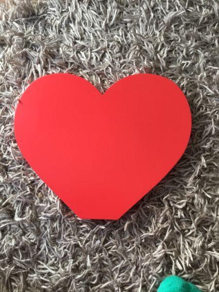 Red Wooden Shaped Heart