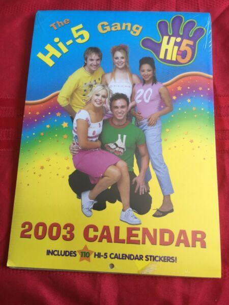 Hi-5 2003. Calendar & 110 stickers. NEW. Nic's Collectables