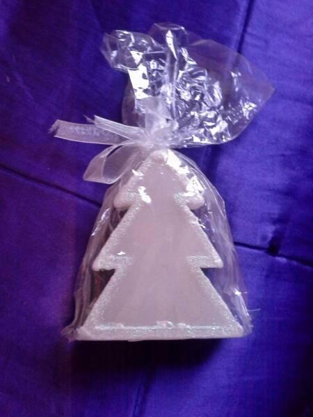 New Wax Candle White Glitter Christmas Tree Ornament Decoration