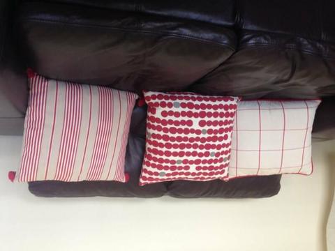 Cushions in reds