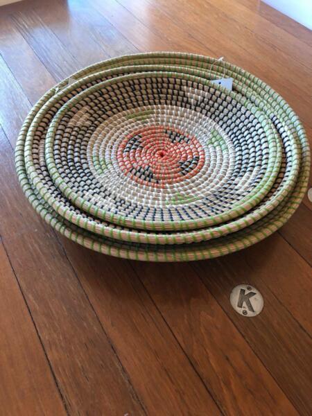 Woven plates - home decor - Tribe Home - new! (Never used)