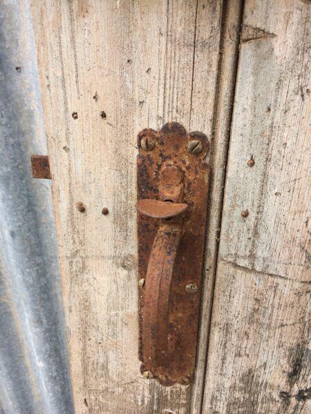 Antique Wooden Slat Barn Toilet Doors
