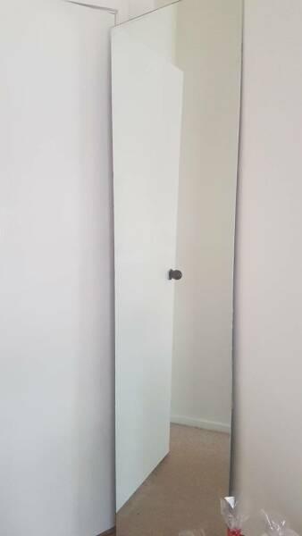 Mirror glass, large, 198 x 50cm, ex-bathroom in good condition