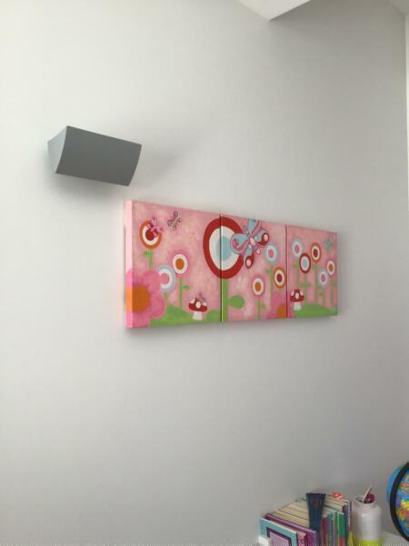 Artwork / four canvas pieces for kids/girls room