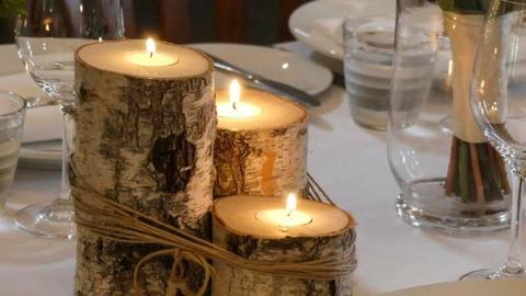 Decorative Wedding Timber Candles
