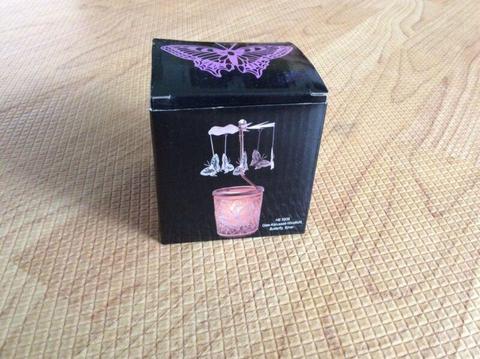 BRAND NEW Silver butterfly pretend candle