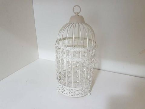 Cream white crystal bird cage light fitting/ store display