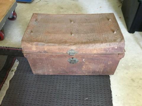 Old metal trunk