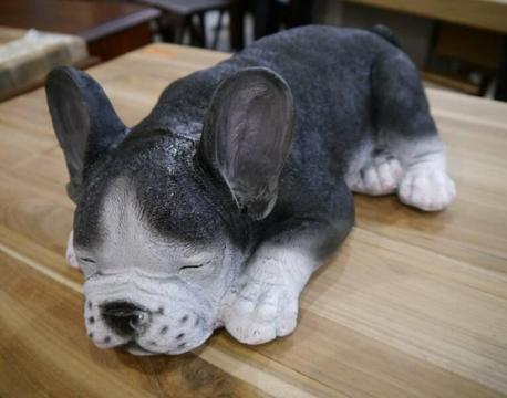 New Sleeping French Bulldog Puppy Dog Statue Figurine Home Decor