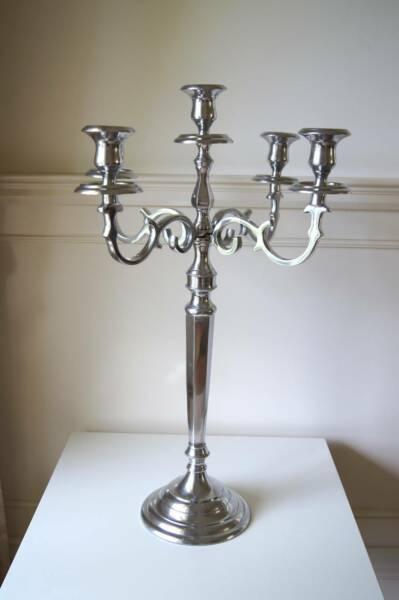Large silver 5 arm candleabra - brand new