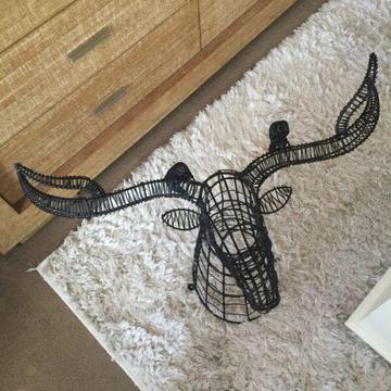 Industrial style Large wall wire stag / deer head