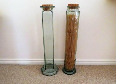 Vintage Glass Storage Jars x 2