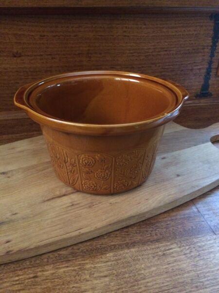 Vintage Ceramic Embossed Pot