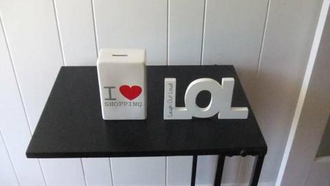 Shopping Money Box and LOL Wooden Stand