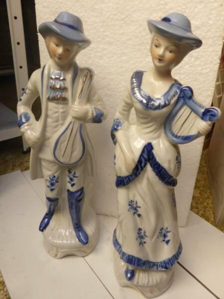 Pair of Figurines of Musicians, Victorian Dressed