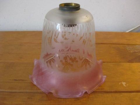 Vintage Vianne Glass Light Shade(Red) With Brass Screw In (1940s)