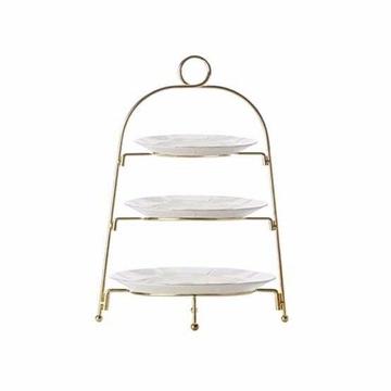 Maxwell & Williams Blush 3 Tier Gold Display Stand with 3 plates