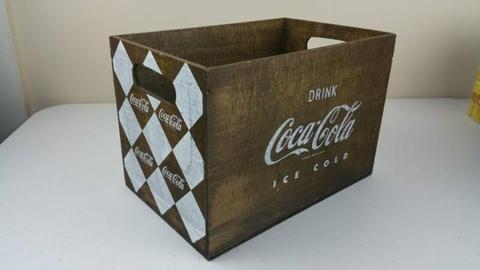 Coca-Cola Coke Wooden Crate Box Wood Organiser Home Décor