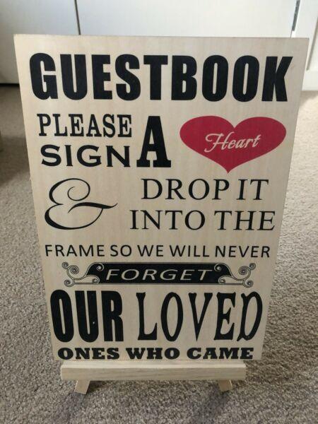 Wedding - Heart guest book sign and stand