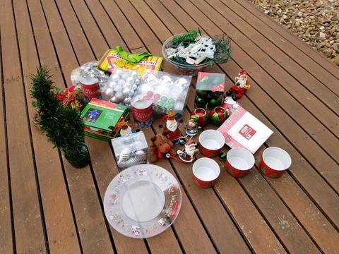 Box of various Christmas Items