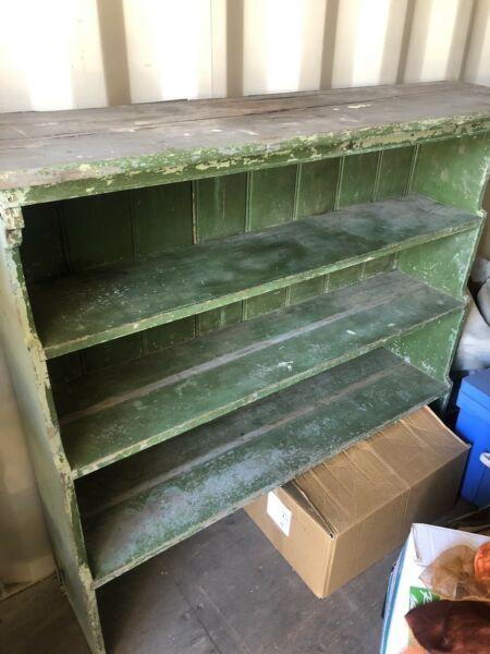 Vintage chippy green bookcase