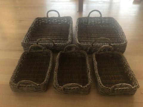 Cane basket trays