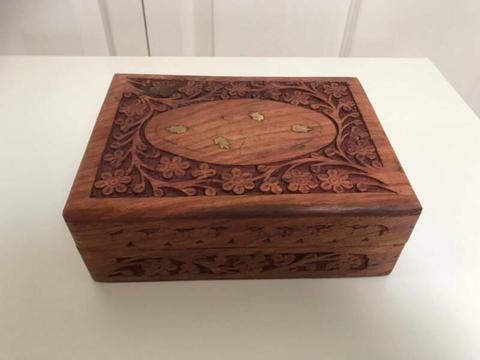 Ornate wooden keepsake box