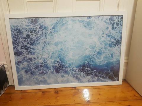 Glass framed wave picture. Never been used