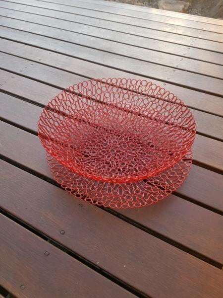 Red Decor Bowl and Platter