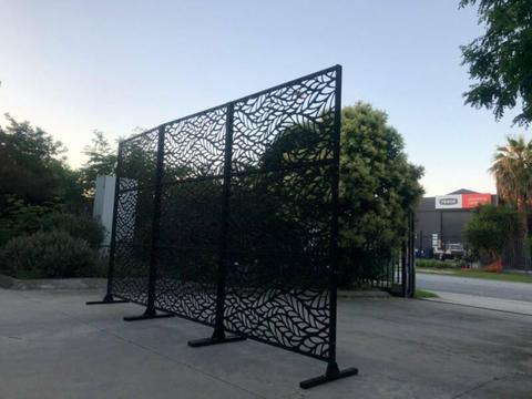 Black powder coated Galvanized partition screen set-willow leaves