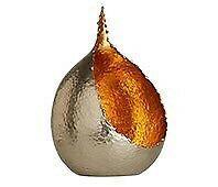 Large Teardrop Candle Holder Nickel Plated with Gold Leaf