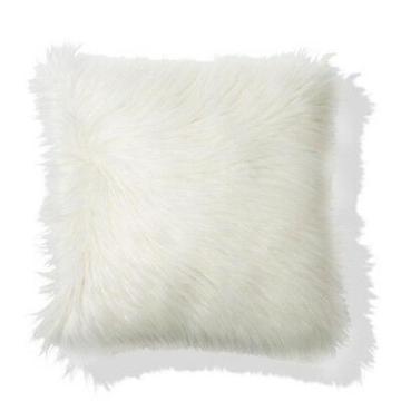 Retro white faux fur 50cm cushions. Never used. 4 available