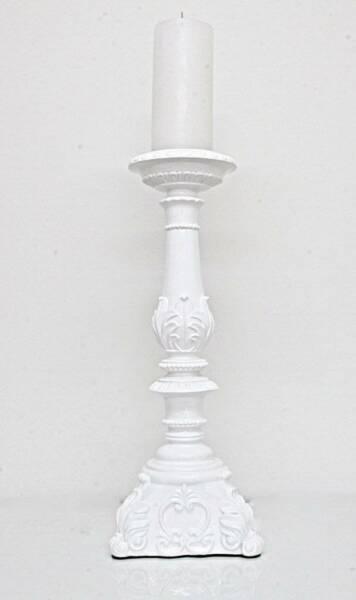 French Country Provincial White Shabby Chic Candlestick Holder