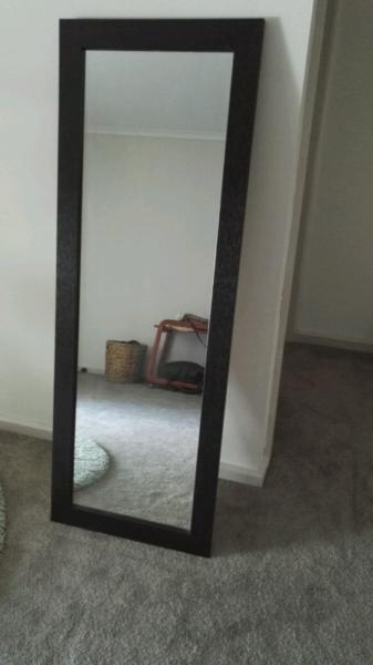 Mirror, dark timber finish