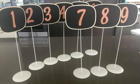 1 - 9 rose gold table identification numbers $20