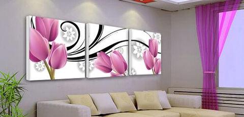 New Modern Abstract Decorative Painting on tempering glass - Pink