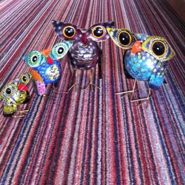 Owl - (round) Hand Made Painted (4 sizes available)