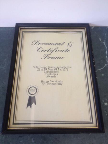 Set of Three Document - Certificate Frames (all with glass)