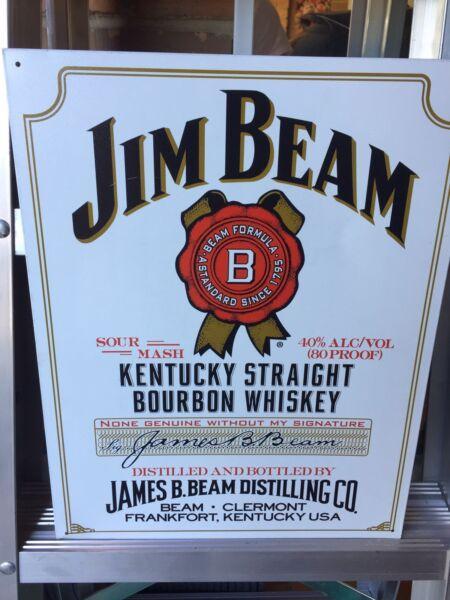 Brand New Jim Beam Tin Sign