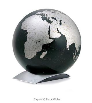 New CAPITAL Q WORLD GLOBE 30CM (BLACK & SILVER)