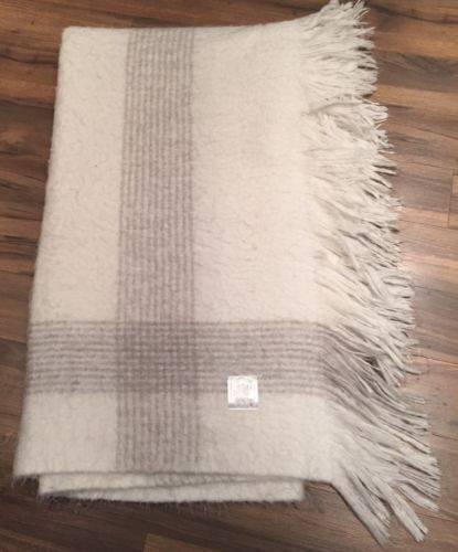 LAURA ASHLEY Large Grey & White Blanket / Throw Rug